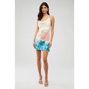 Rays for days women's small pink blue ombré Elle‎ mini cowl neck slip dress